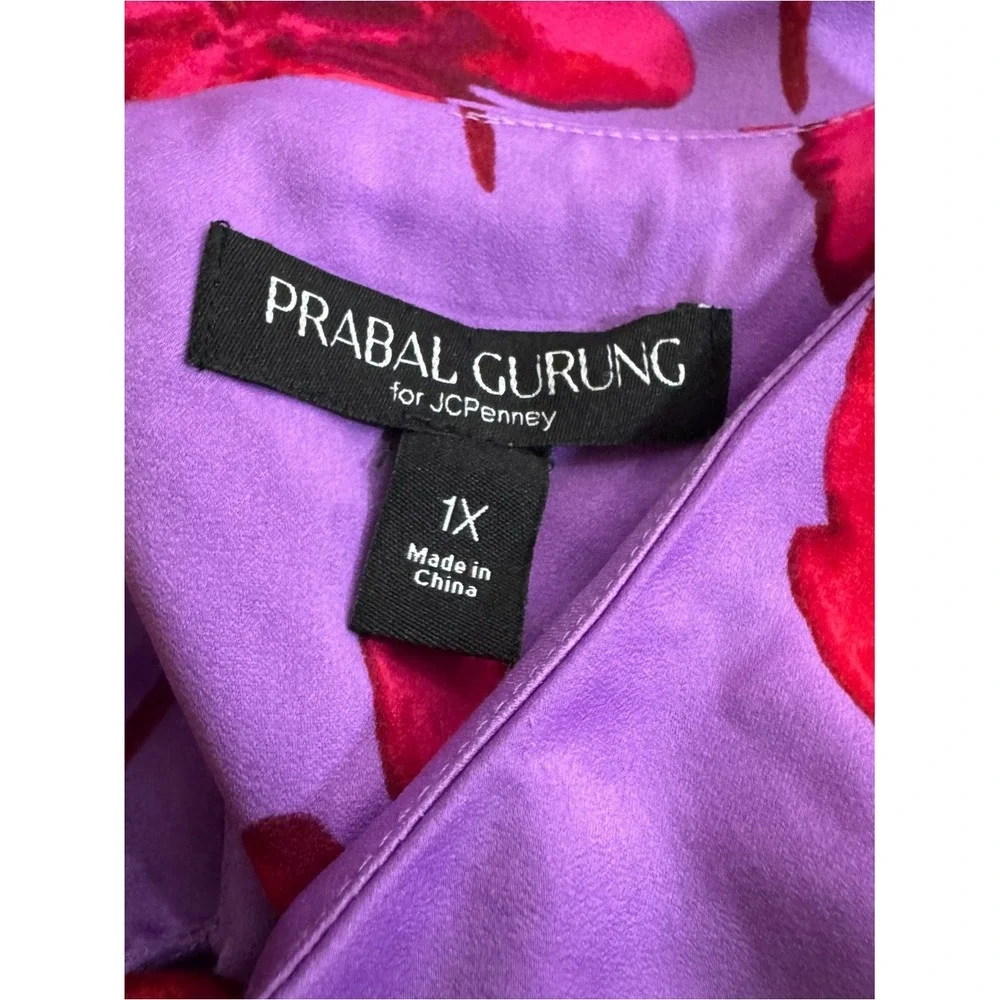 Prabal Gurung Purple Dress‎ with Fuchsia Floral Accents